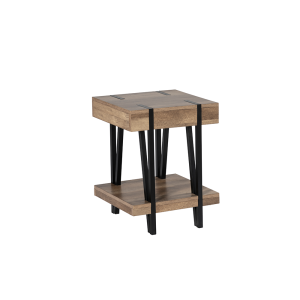 Tavolino da caffè contemporaneo con piedini e dettagli in metallo – 520mm Al x 400mm L x 400mm Pr